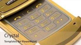  Presentation with phone - Beautiful PPT theme featuring fem - close-up of mobile phone backdrop and a coral colored foreground