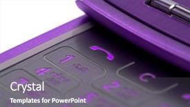  Presentation with phone - Beautiful presentation theme featuring fem - close-up of mobile phone backdrop and a gray colored foreground