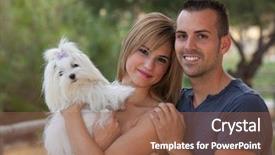  Presentation with family pet - Presentation consisting of fem - family pet maltese dog background and a coral colored foreground