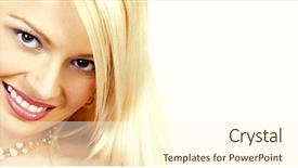  Presentation with happy smiling woman dental health - Theme featuring fem - happy woman face smiling background and a cream colored foreground