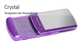  Presentation with phone - Slide set having fem - mobile phone over white background background and a white colored foreground