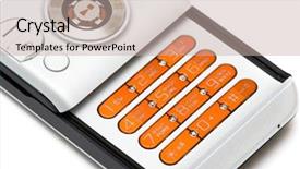  Presentation with phone - Presentation theme having fem - mobile phone over white background background and a mint green colored foreground