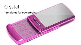  Presentation with phone - Presentation theme consisting of fem - mobile phone over white background background and a white colored foreground