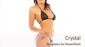  Presentation with christmas bikini - Colorful presentation design enhanced with fem - sexy woman in bikini backdrop and a lemonade colored foreground