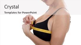  Presentation with chest - Audience pleasing presentation consisting of fem - women's chest size measured backdrop and a light gray colored foreground
