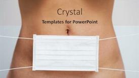  Presentation with mask - Presentation theme consisting of female-abdomen-covered-with-protective background and a coral colored foreground