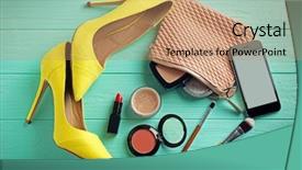  Presentation with rustic wood turquoise - Cool new presentation theme with female accessories on turquoise wooden backdrop and a coral colored foreground