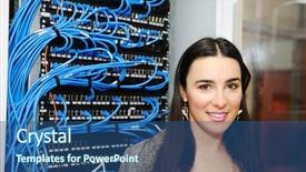  Presentation with server administrator - Audience pleasing theme consisting of female administrator at server room backdrop and a ocean colored foreground