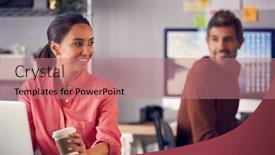  Presentation with creative marketing - Cool new presentation design with female-advertising-marketing-or-design backdrop and a coral colored foreground