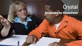  Presentation with advocate - Theme consisting of advocate in conversation with prisoner background and a tawny brown colored foreground