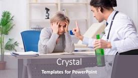  Presentation with alcoholic - Amazing slides having female-alcoholic-visiting-young-male backdrop and a gray colored foreground