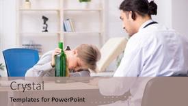  Presentation with alcoholic - Beautiful slides featuring female-alcoholic-visiting-young-male backdrop and a coral colored foreground