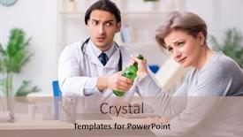  Presentation with alcoholic - Audience pleasing PPT theme consisting of female-alcoholic-visiting-young-male backdrop and a coral colored foreground