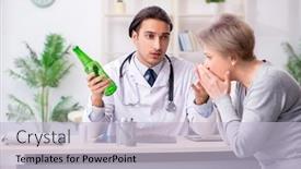  Presentation with female male symbol - Amazing slide set having female-alcoholic-visiting-young-male backdrop and a light blue colored foreground