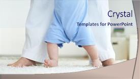 Presentation with baby walk - Cool new presentation theme with female and little baby backdrop and a light blue colored foreground