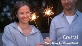  Presentation with sparkling - Presentation theme with female-and-male-hands-holding background and a seafoam green colored foreground