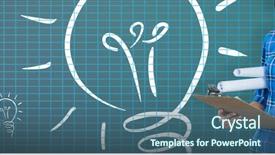  Presentation with light bulbs - Beautiful slides featuring looking at clipboard against grey backdrop and a ocean colored foreground