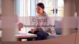  Presentation with interior designer - Presentation theme having female-architect-or-interior-designer background and a coral colored foreground
