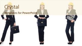  Presentation with monarch butterfly isolated on white - Amazing theme having female architect with bag isolated backdrop and a  colored foreground