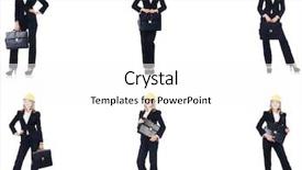  Presentation with bag - PPT layouts consisting of female architect with bag isolated background and a  colored foreground