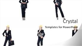  Presentation with mock up cotton tote bag - Cool new slide set with female architect with bag isolated backdrop and a  colored foreground