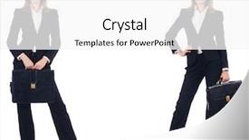  Presentation with bag iv fluid - Presentation design enhanced with female architect with bag isolated background and a  colored foreground