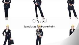  Presentation with bag - PPT theme having female architect with bag isolated background and a white colored foreground