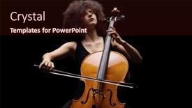  Presentation with black female - PPT layouts consisting of female-artist-playing-a-contrabass background and a  colored foreground