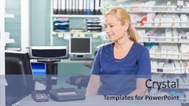  Presentation with sitting posture and computer ergonomics - Cool new PPT layouts with female assistant looking at computer backdrop and a seafoam green colored foreground