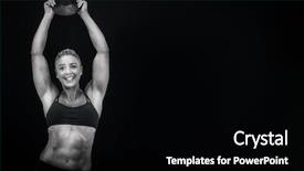  Presentation with black female - PPT layouts featuring female athlete holding discus against black background background and a black colored foreground