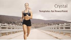  Presentation with athlete - Slide set with female-athlete-jogging background and a lemonade colored foreground