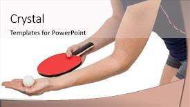  Presentation with table tennis - Theme having female athlete playing table tennis on white background background and a white colored foreground