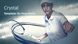  Presentation with spotlight - Slides enhanced with female-athlete-playing-tennis-against background and a ocean colored foreground