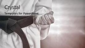  Presentation with kimono - PPT theme with female-athlete-posing-in-kimono background and a light gray colored foreground