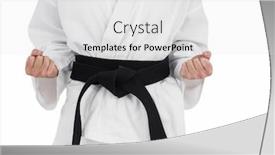  Presentation with kimono - Cool new presentation theme with female-athlete-posing-in-kimono backdrop and a white colored foreground