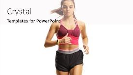  Presentation with athlete - Presentation theme featuring female-athlete-running-towards-camera background and a white colored foreground