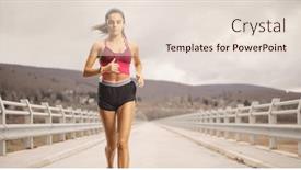  Presentation with athlete - Presentation design featuring female-athlete-running background and a lemonade colored foreground