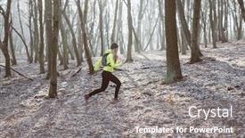  Presentation with female sport - Beautiful slides featuring female-athlete-running backdrop and a gray colored foreground