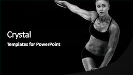  Presentation with black female - PPT layouts consisting of female athlete throwing discus background and a black colored foreground