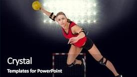  Presentation with handball - Audience pleasing presentation theme consisting of female athlete throwing handball backdrop and a black colored foreground