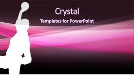  Presentation with black female - Beautiful PPT layouts featuring female athlete throwing handball backdrop and a tawny brown colored foreground