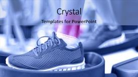  Presentation with ankle - Beautiful PPT theme featuring female athlete training on elliptical backdrop and a light blue colored foreground