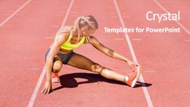  Presentation with athlete - Slides enhanced with wram up - female athlete warming up background and a coral colored foreground