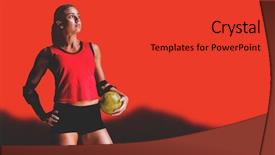  Presentation with athlete - Audience pleasing slides consisting of female athlete with elbow pad backdrop and a  colored foreground