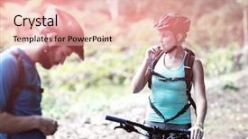  Presentation with water cycle - Cool new presentation theme with female athletic drinking water backdrop and a lemonade colored foreground