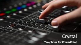  Presentation with recording studio - Slide deck with hand of female audio engineer background and a dark gray colored foreground