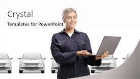  Presentation with female mechanic - Slides enhanced with female-auto-mechanic-worker background and a white colored foreground
