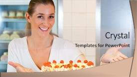  Presentation with pastry chef - Audience pleasing slides consisting of female baker or pastry chef backdrop and a lemonade colored foreground