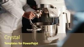  Presentation with dough - Slide set with female-baker-working-in-professional background and a tawny brown colored foreground