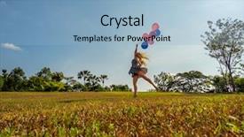  Presentation with ballet - Audience pleasing slide deck consisting of female ballet dancer holding balloons backdrop and a light blue colored foreground